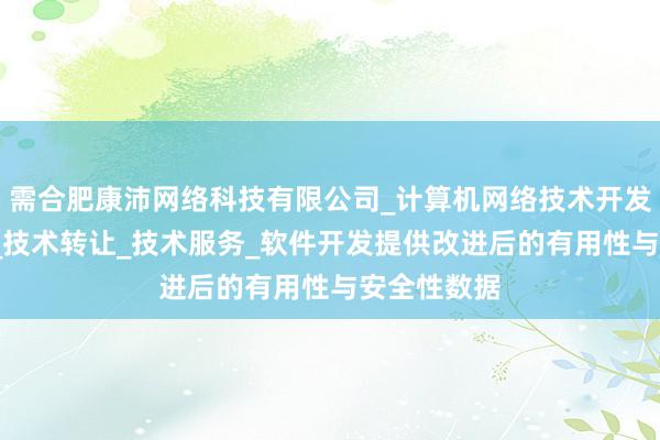 需合肥康沛网络科技有限公司_计算机网络技术开发_技术咨询_技术转让_技术服务_软件开发提供改进后的有用性与安全性数据